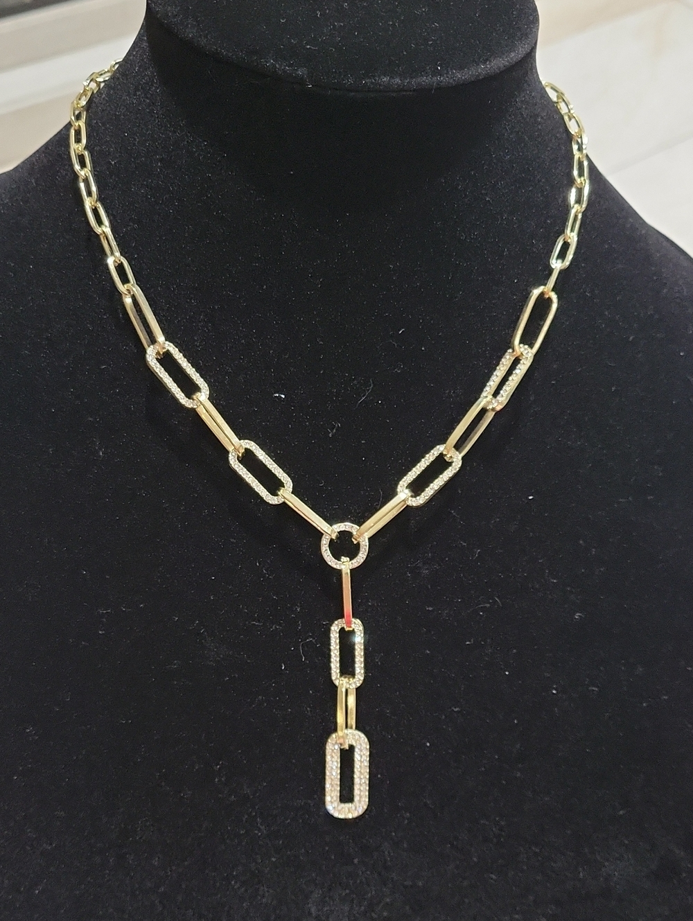 Gold Link Y-Drop Necklace - Unbranded